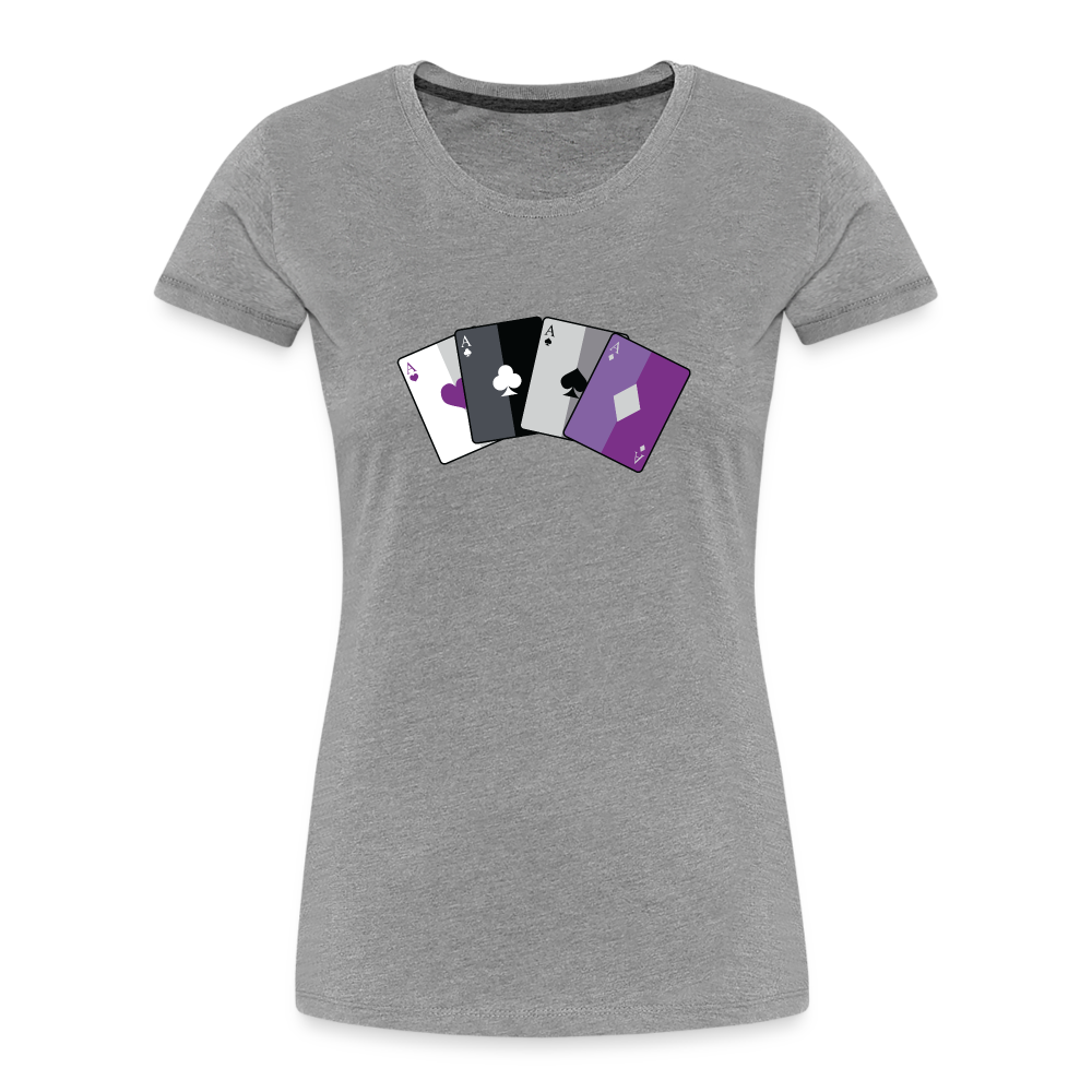 Asexual Spielkarten "Frauen" T-Shirt - Grau meliert