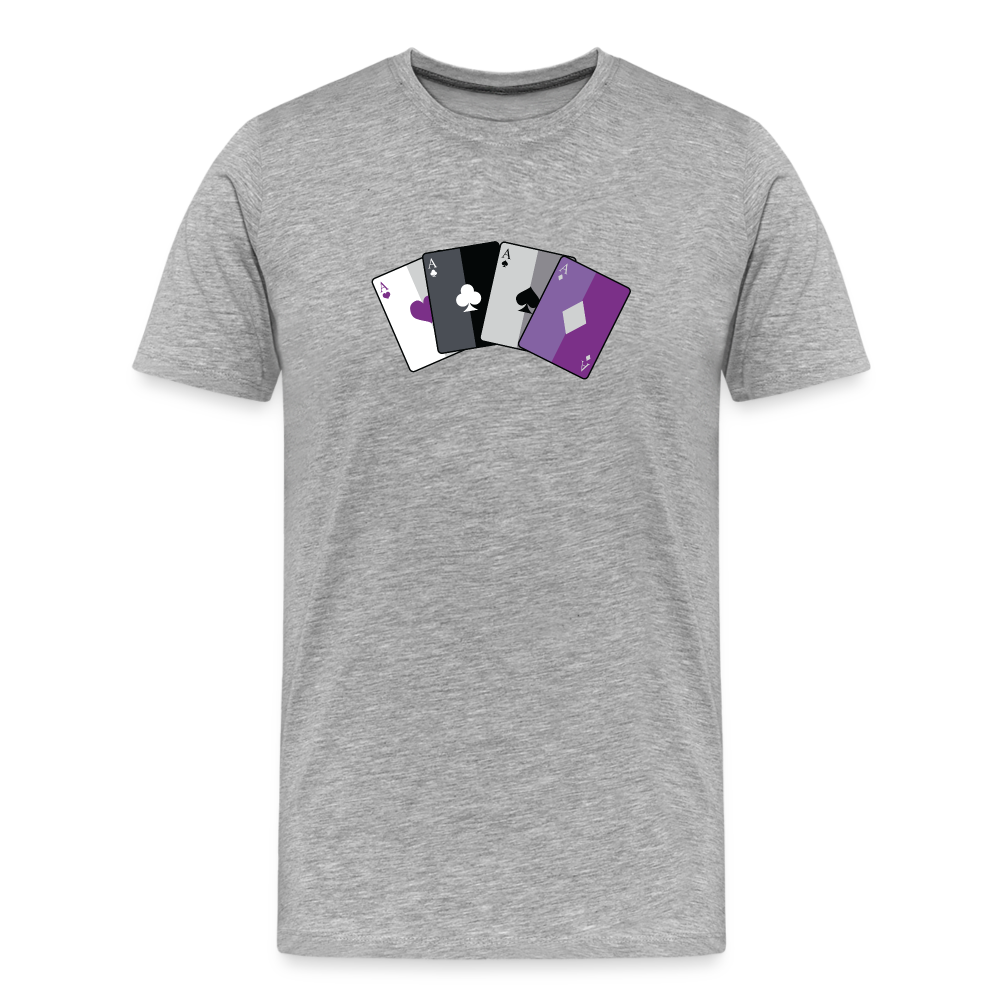 Asexual Spielkarten "Männer" T-Shirt - Grau meliert