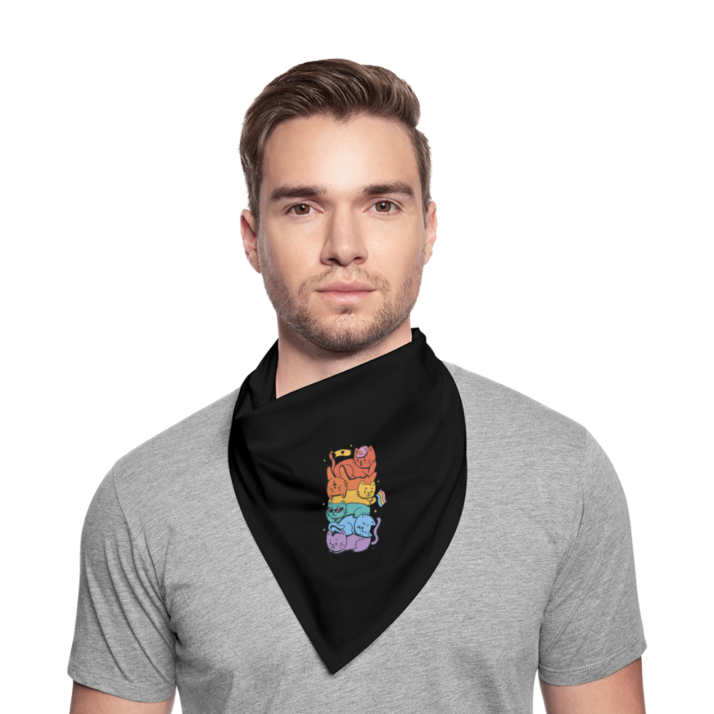 LGBTQ+ Katzen Bandana - Schwarz