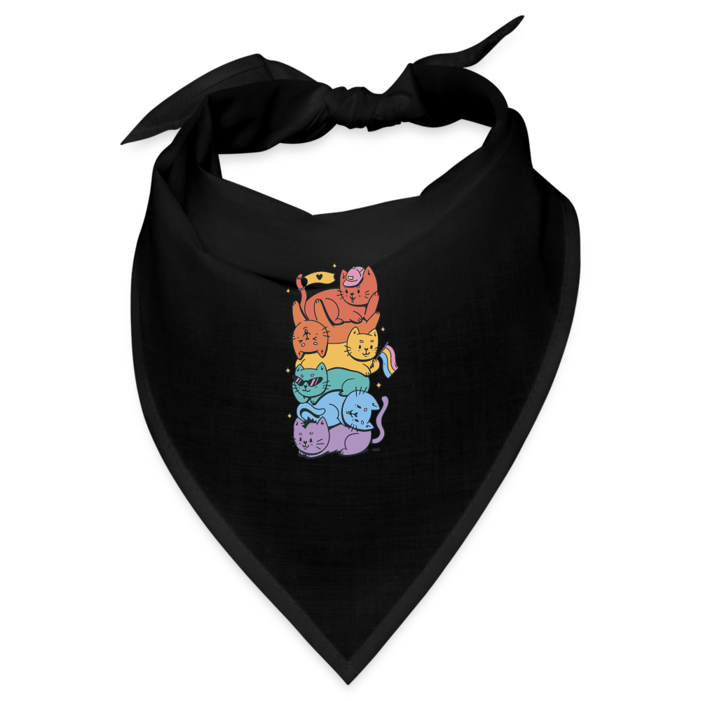 LGBTQ+ Katzen Bandana - Schwarz