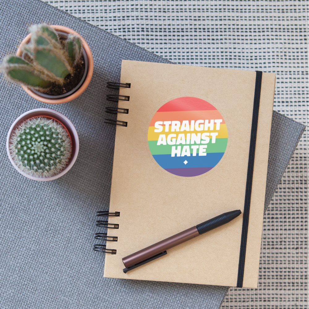 Straight Against Hate Badge Sticker (groß) - Transparent glänzend