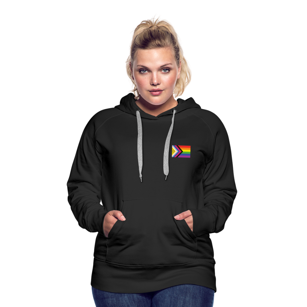 Bi+ Inklusive Progress Pride Flag "Frauen" Hoodie - Schwarz