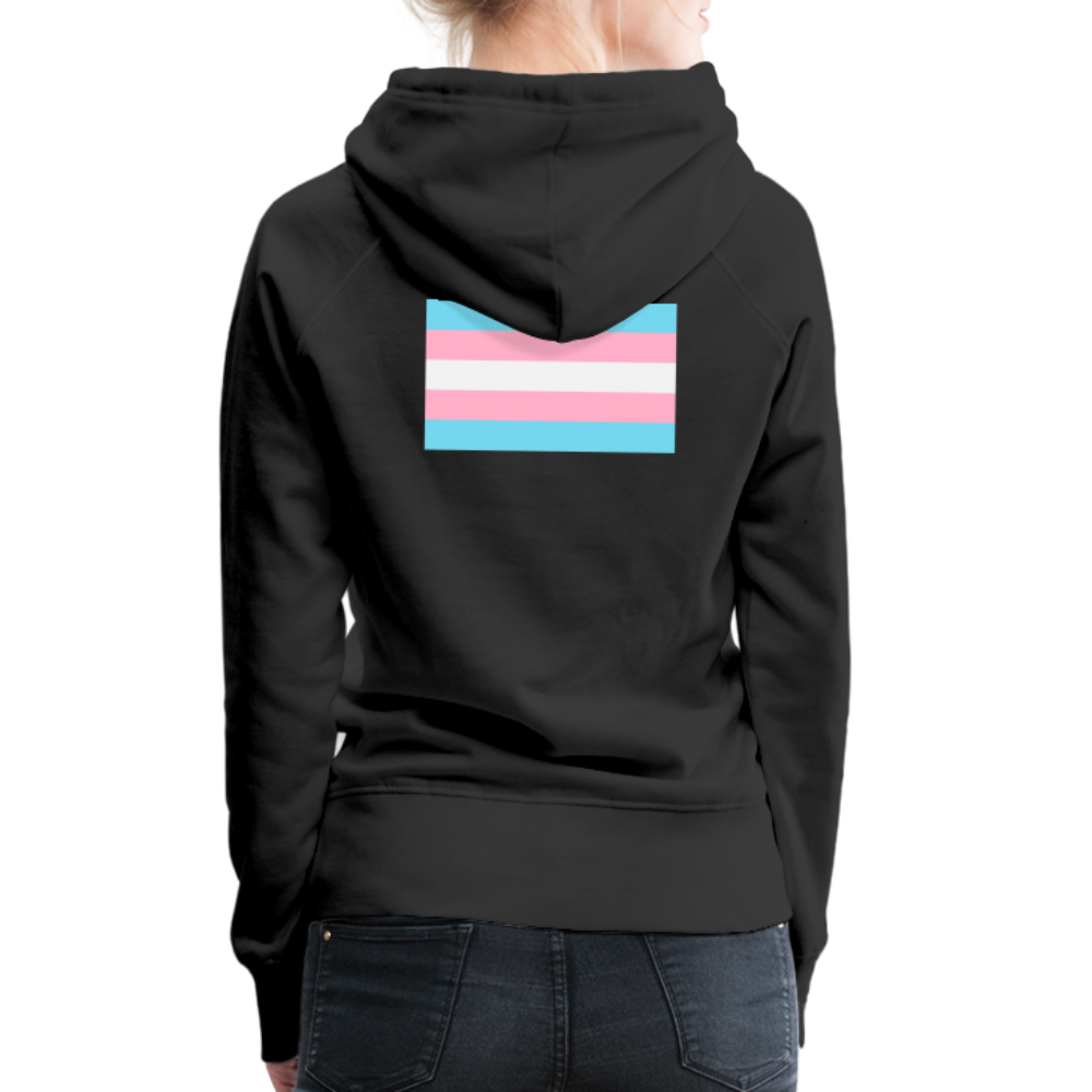 Backprint Trans Pride Flag "Frauen" Hoodie - Schwarz