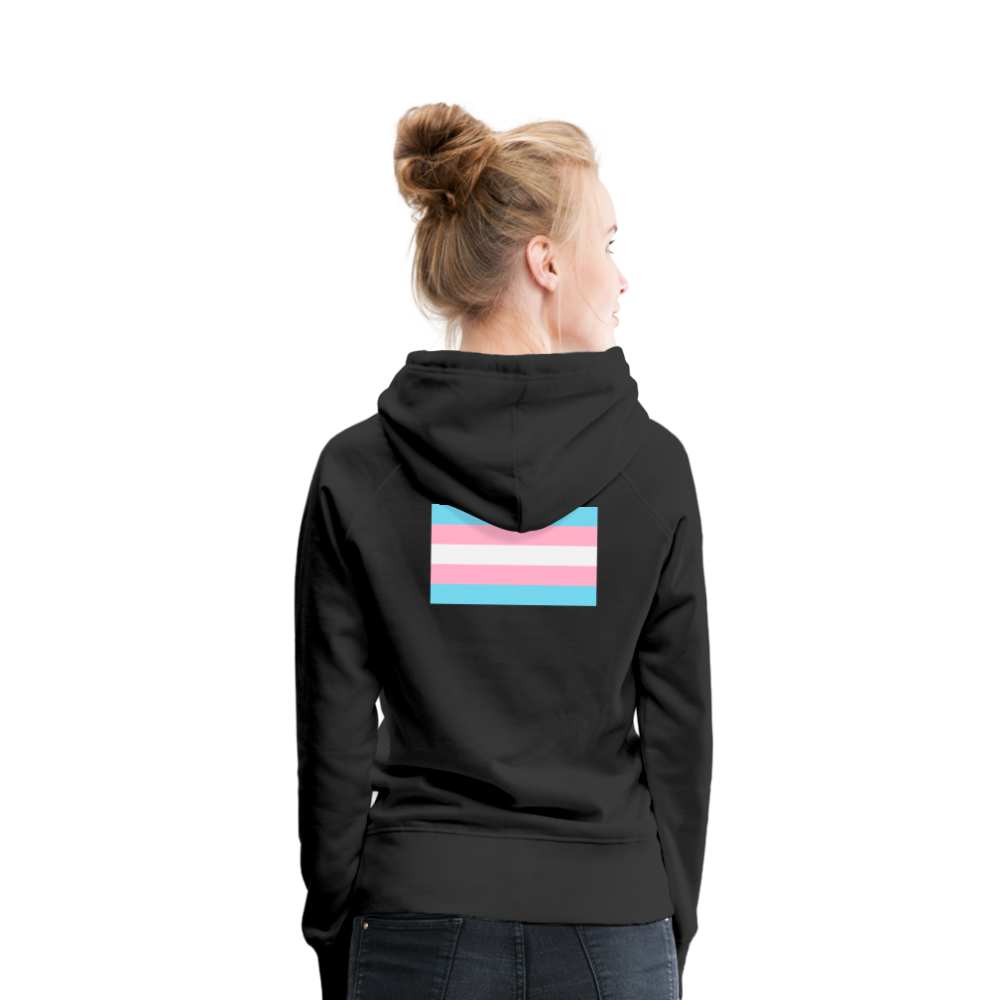 Backprint Trans Pride Flag "Frauen" Hoodie - Schwarz