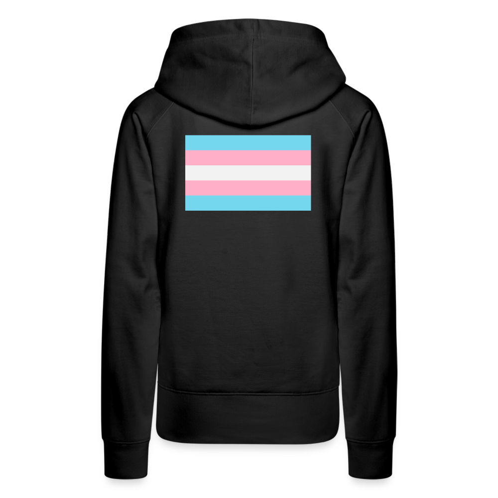Backprint Trans Pride Flag "Frauen" Hoodie - Schwarz