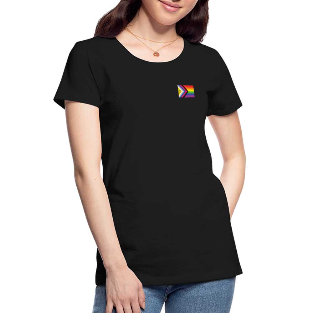 Bi+ Inklusive Progress Pride Flag "Frauen" T-Shirt - Schwarz