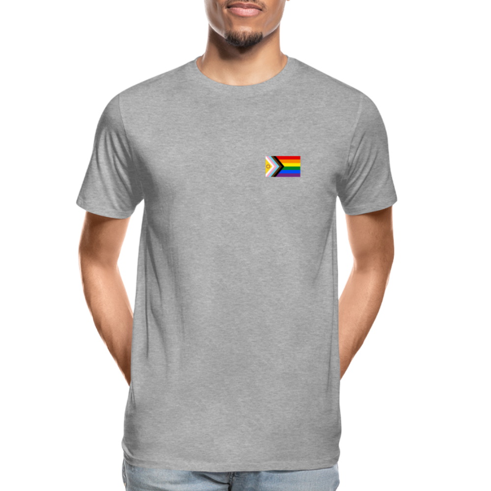 Intersex Inclusive Progress Pride Flag "Männer" T-Shirt - Grau meliert