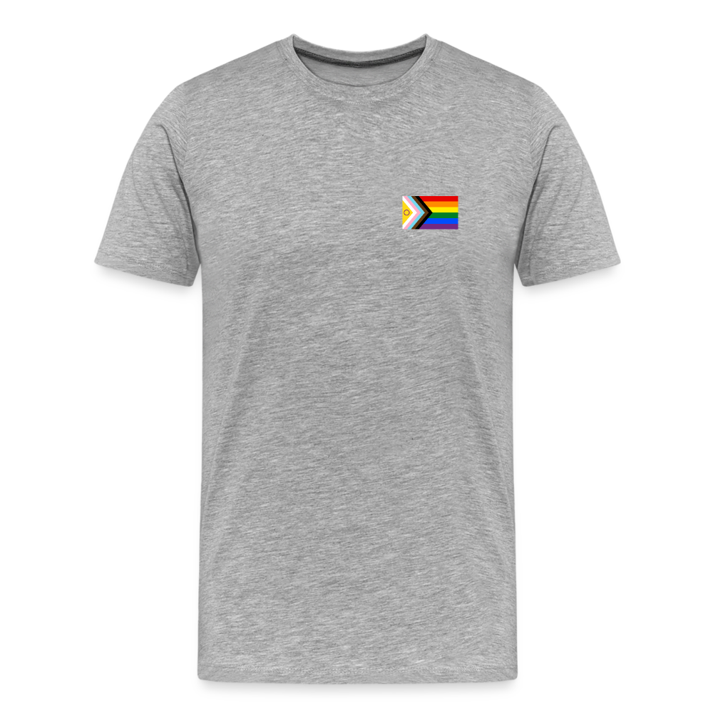 Intersex Inclusive Progress Pride Flag "Männer" T-Shirt - Grau meliert