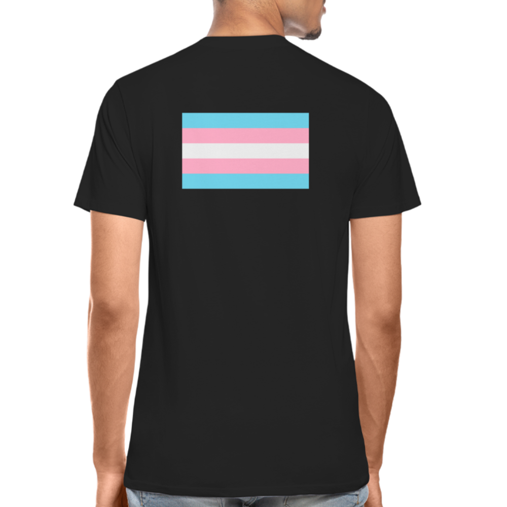Trans Pride Flag Backprint "Männer" T-Shirt - Schwarz