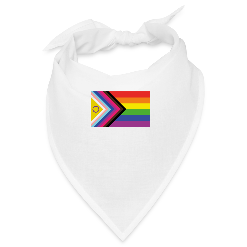 Bi+ Inklusive Progress Pride Flag Bandana - weiß