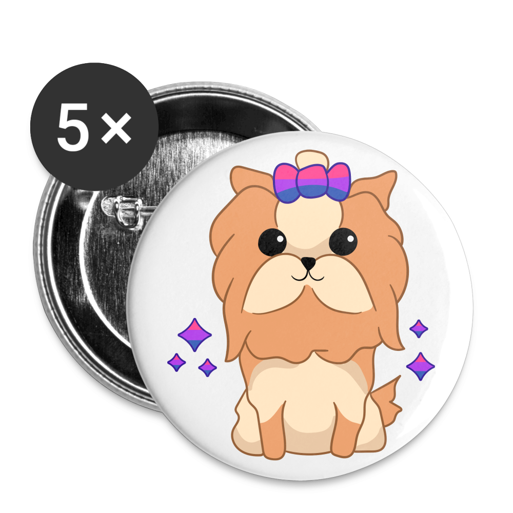 Cute Bisexual Dog Buttons klein 5x - weiß