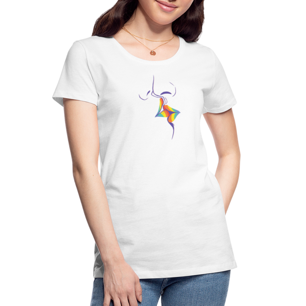 Regenbogenkuss "Frauen" T-Shirt - weiß