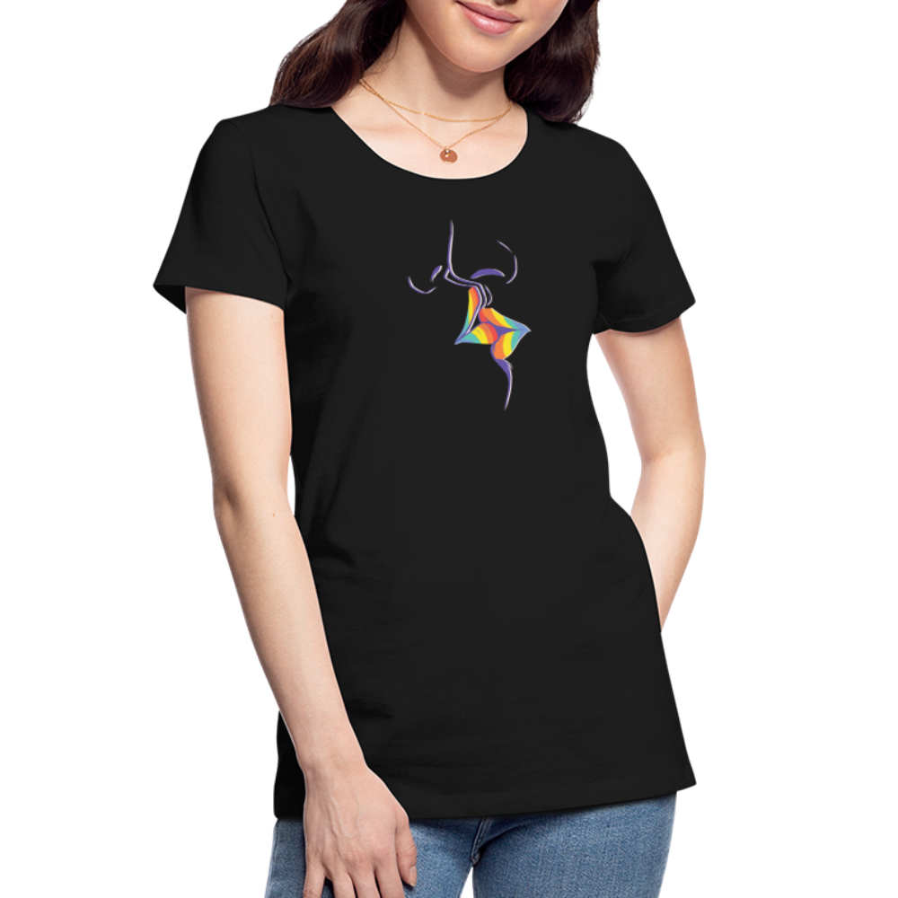 Regenbogenkuss "Frauen" T-Shirt - Schwarz