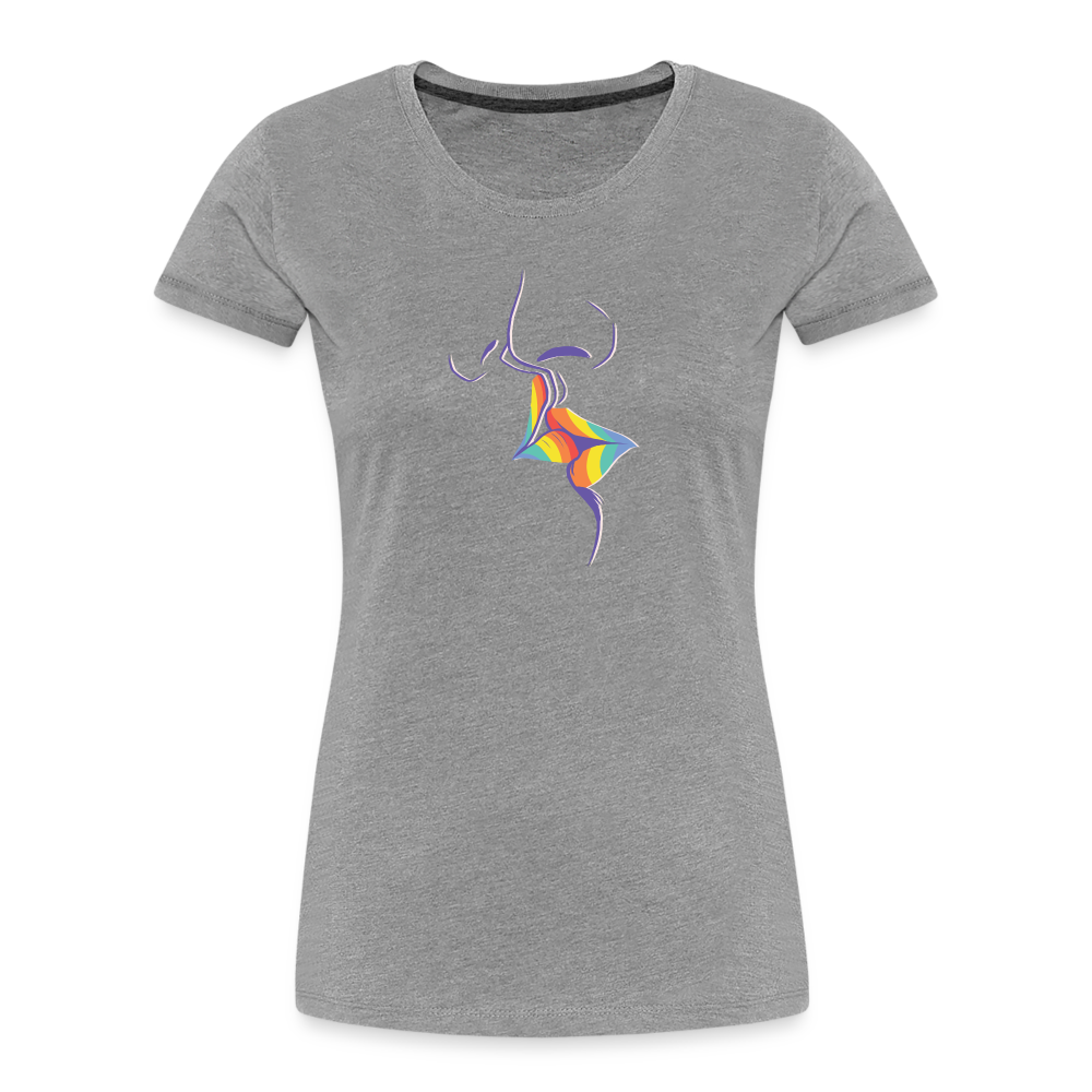 Regenbogenkuss "Frauen" T-Shirt - Grau meliert