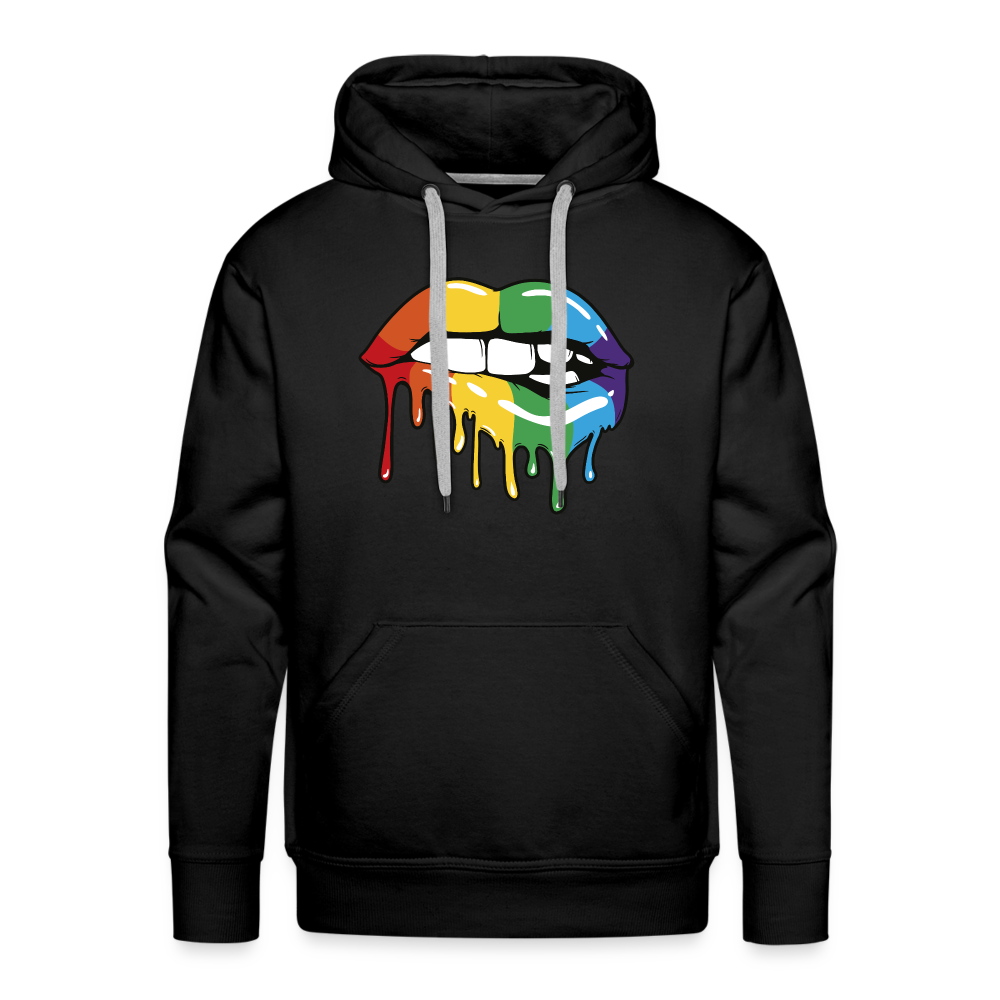 Regenbogen Lippen "Männer" Hoodie - Schwarz