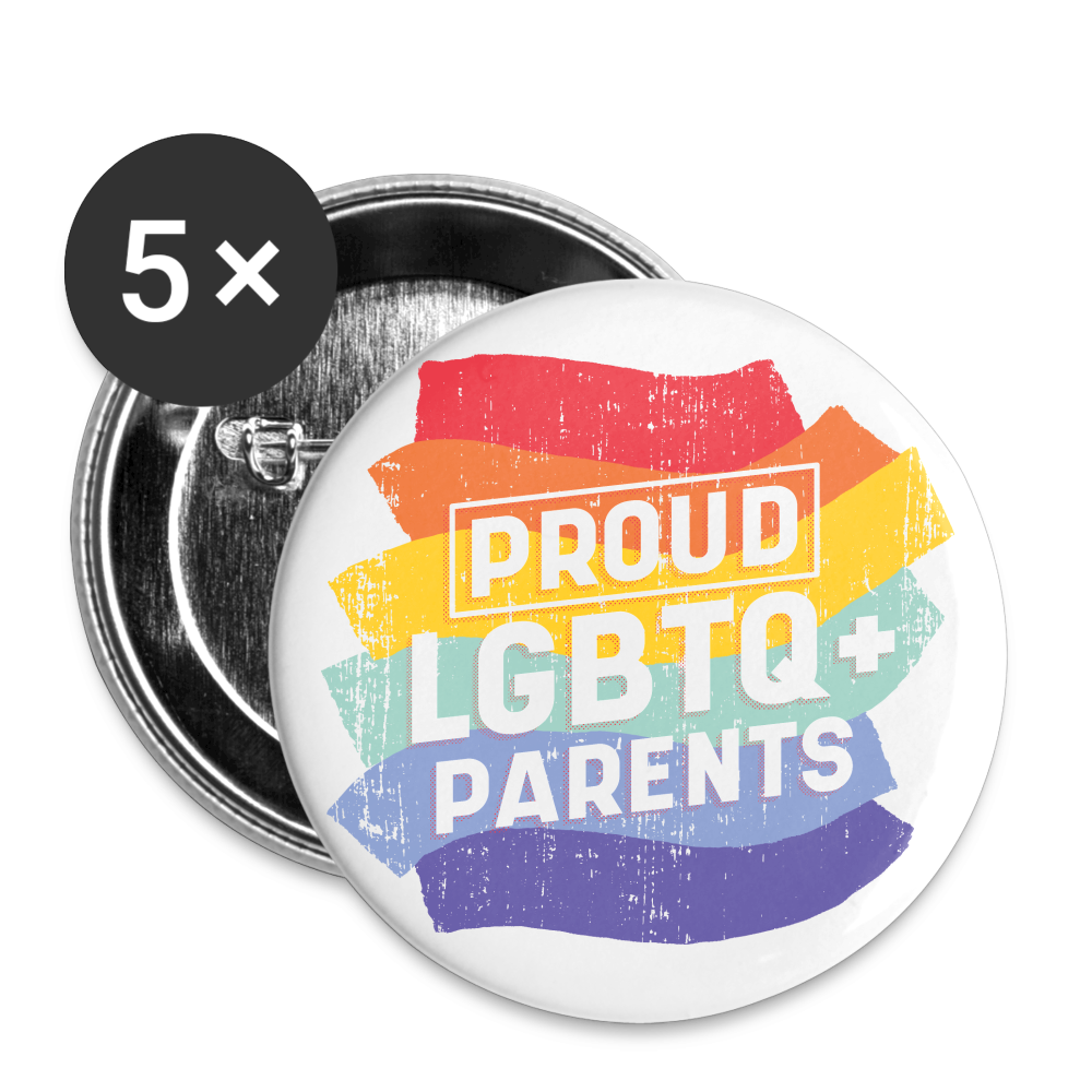 Proud LGBTQ+ Parents Buttons klein 5x - weiß