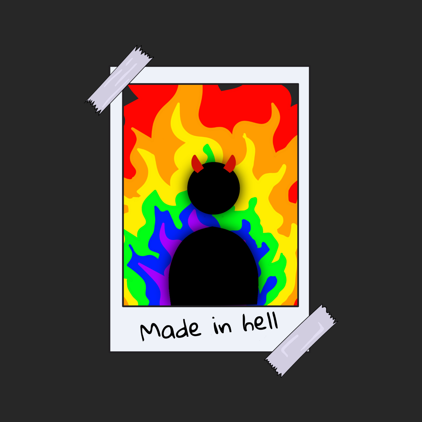 made in hell "Regenbogen Flammen Edition" Backprint