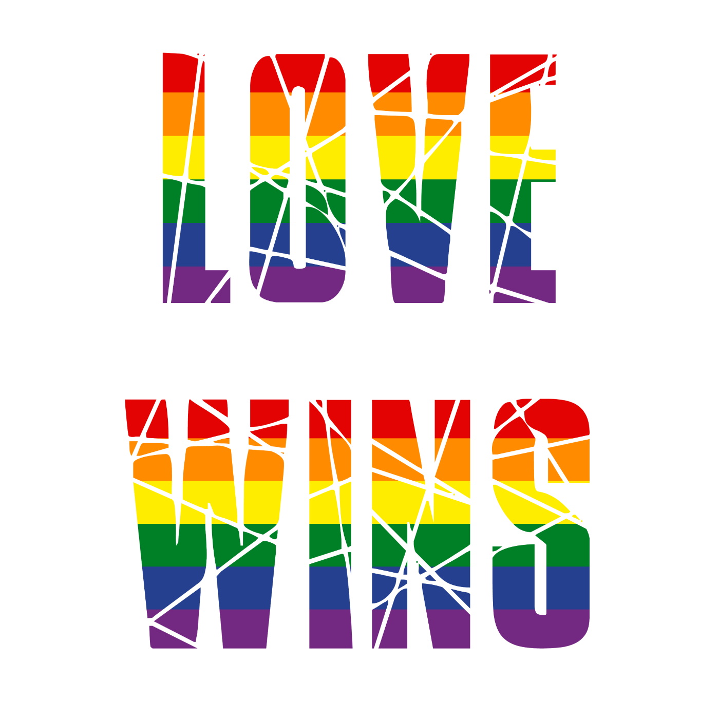 LOVE WINS in Regenbogen-Farben