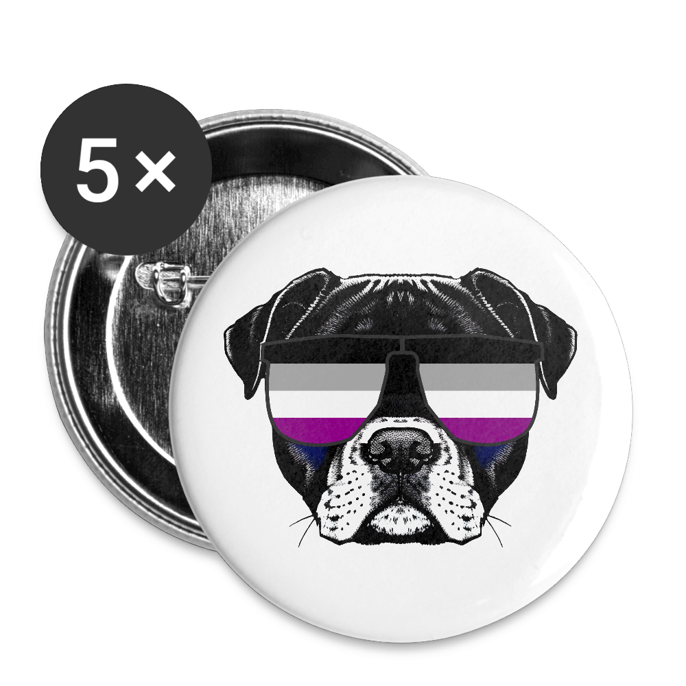 Asexual Doggo - Buttons klein 5x - Weiß