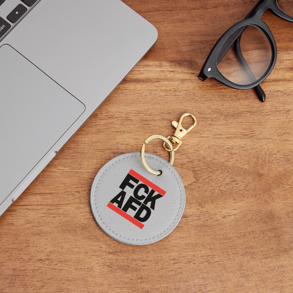 FCK AFD (schwarze Schrift) - BOUTIQUE Schlüsselanhänger - Grau