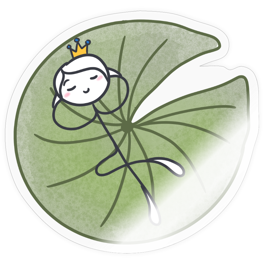Seelenmännchen "Seerosenchillung Edition" - 1x Sticker (groß) - Transparent glänzend