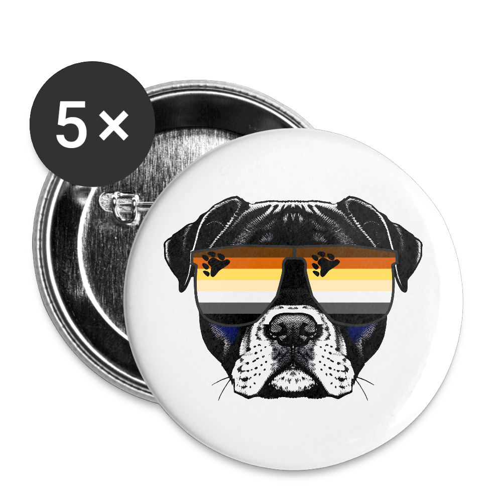 Bären Doggo - Buttons klein 5x - Weiß