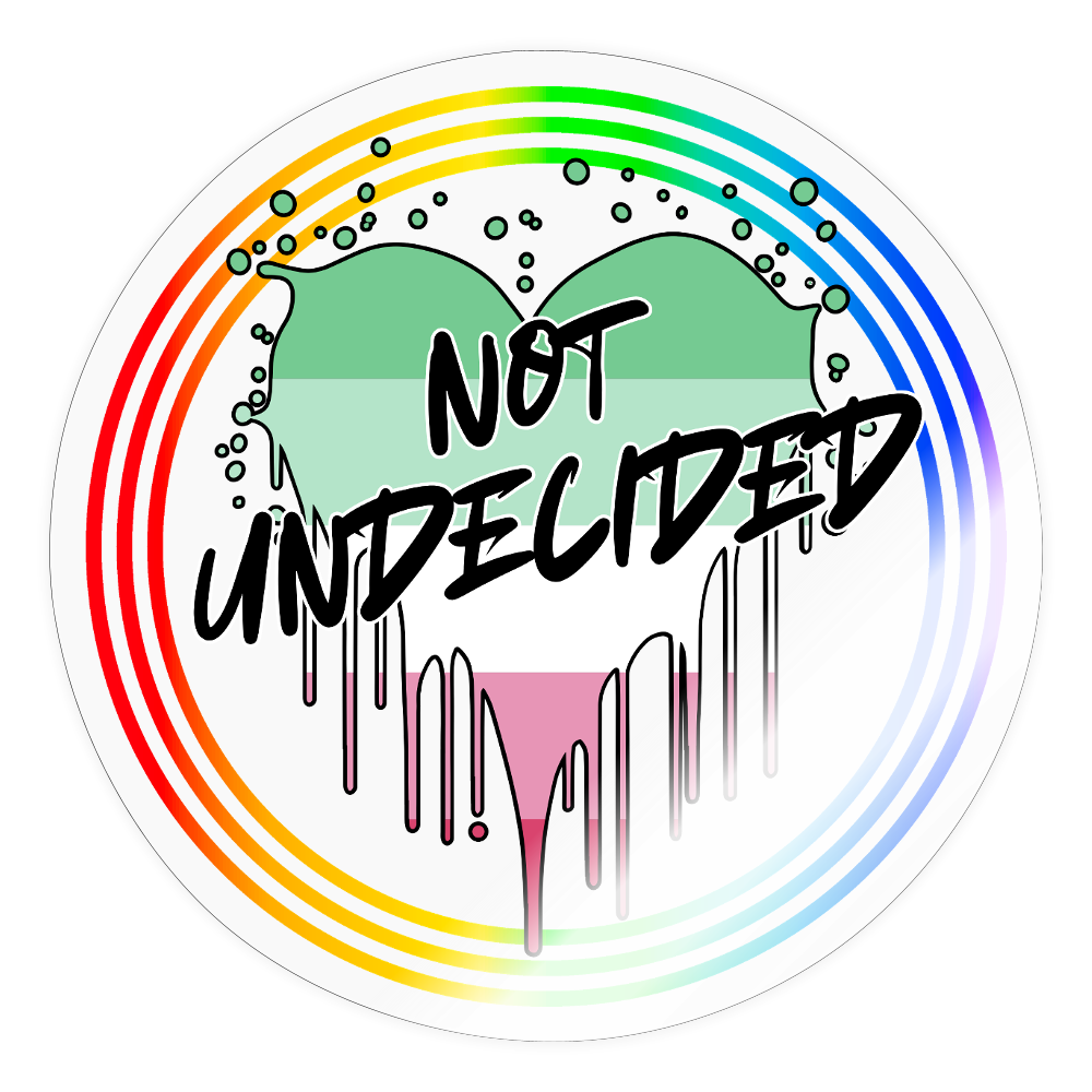 Abrosexual Not Undecided "Regenbogenkreis Edition" - Sticker (groß) - Transparent glänzend