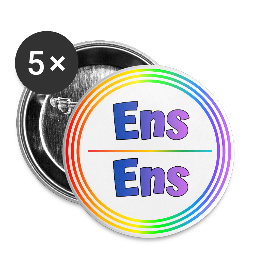 Ens/Ens Pronomen Regenbogenkreis - Buttons klein 5x - Weiß