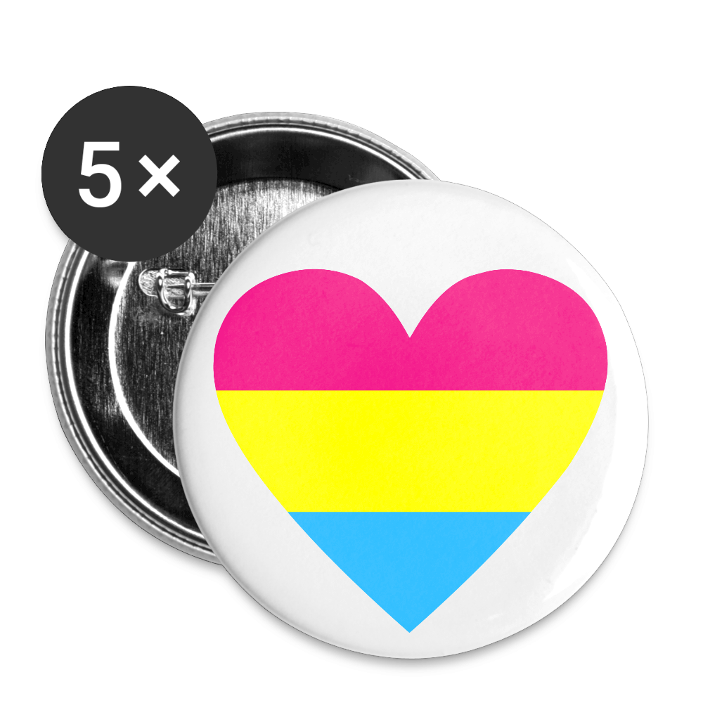 Pan Herz - Buttons klein 5x - Weiß