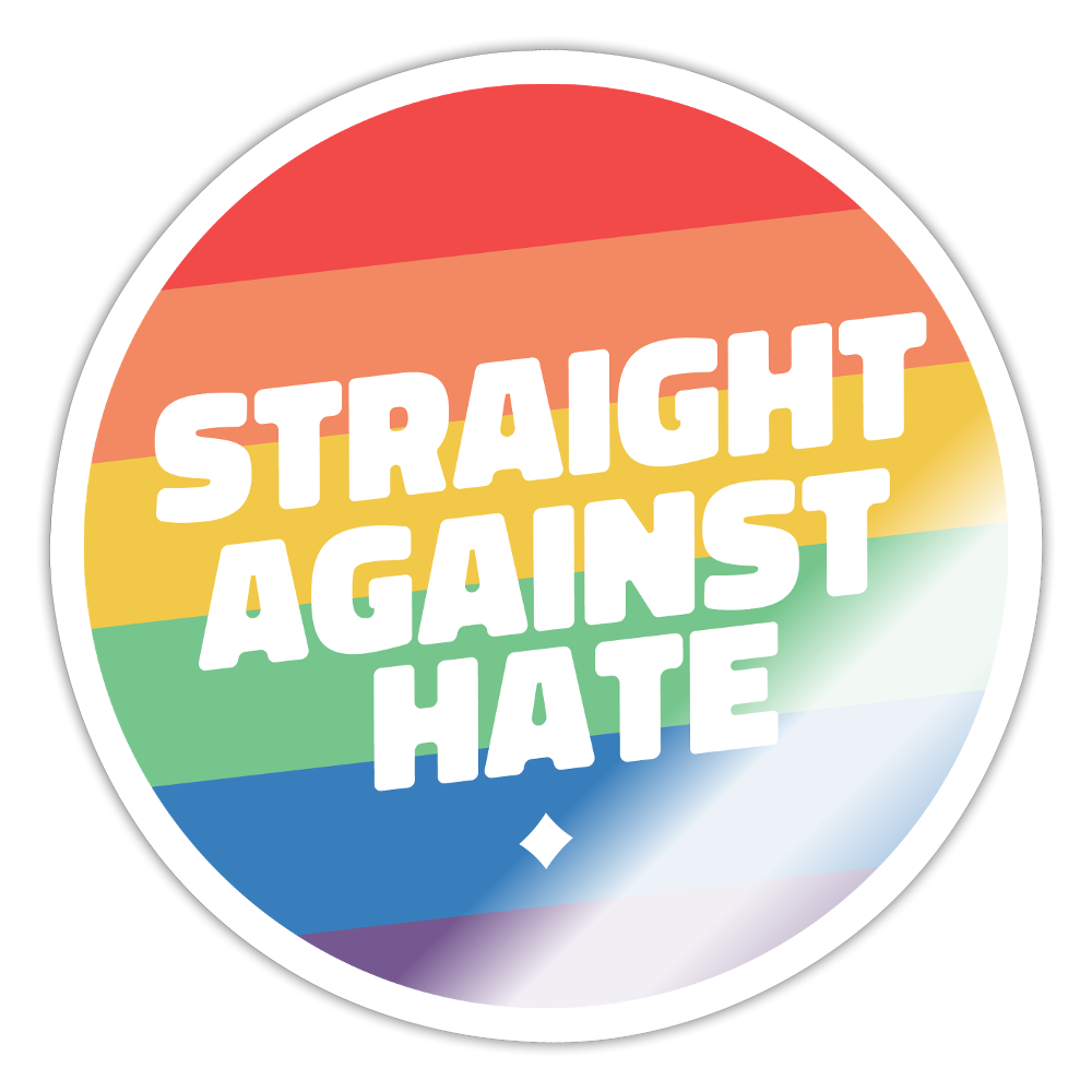 Straight Against Hate Badge - Sticker (groß) - Weiß glänzend