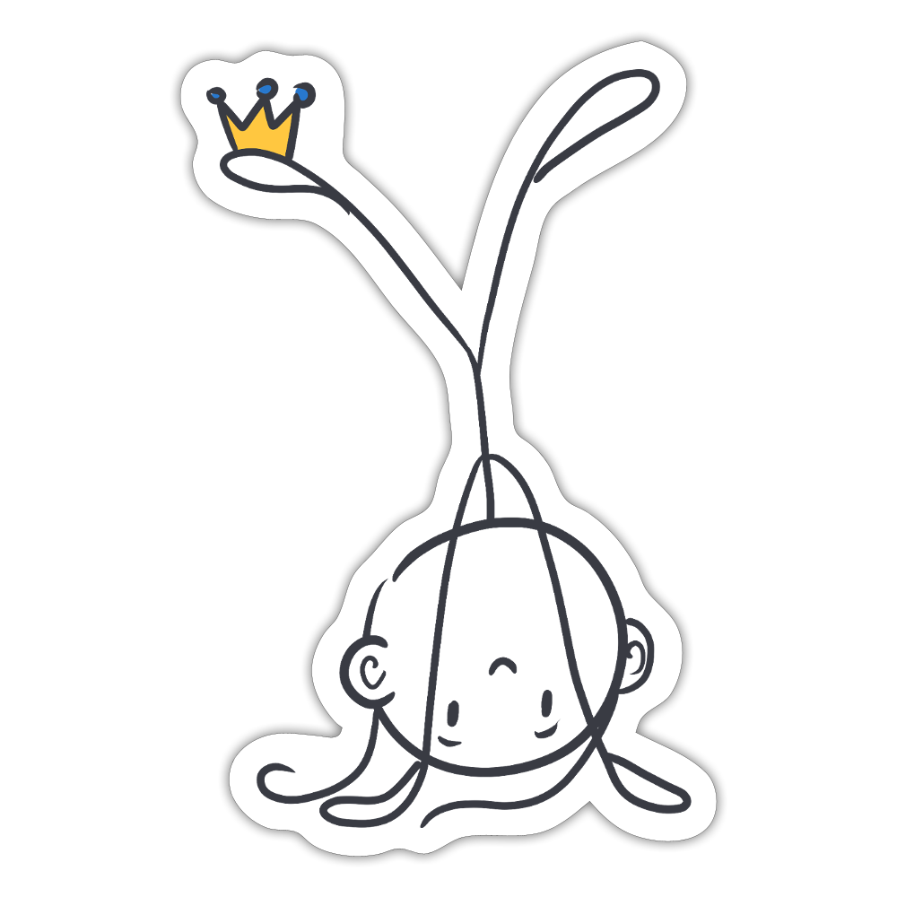 Seelenmännchen "Handstand Edition" - Sticker (groß) - Mattweiß