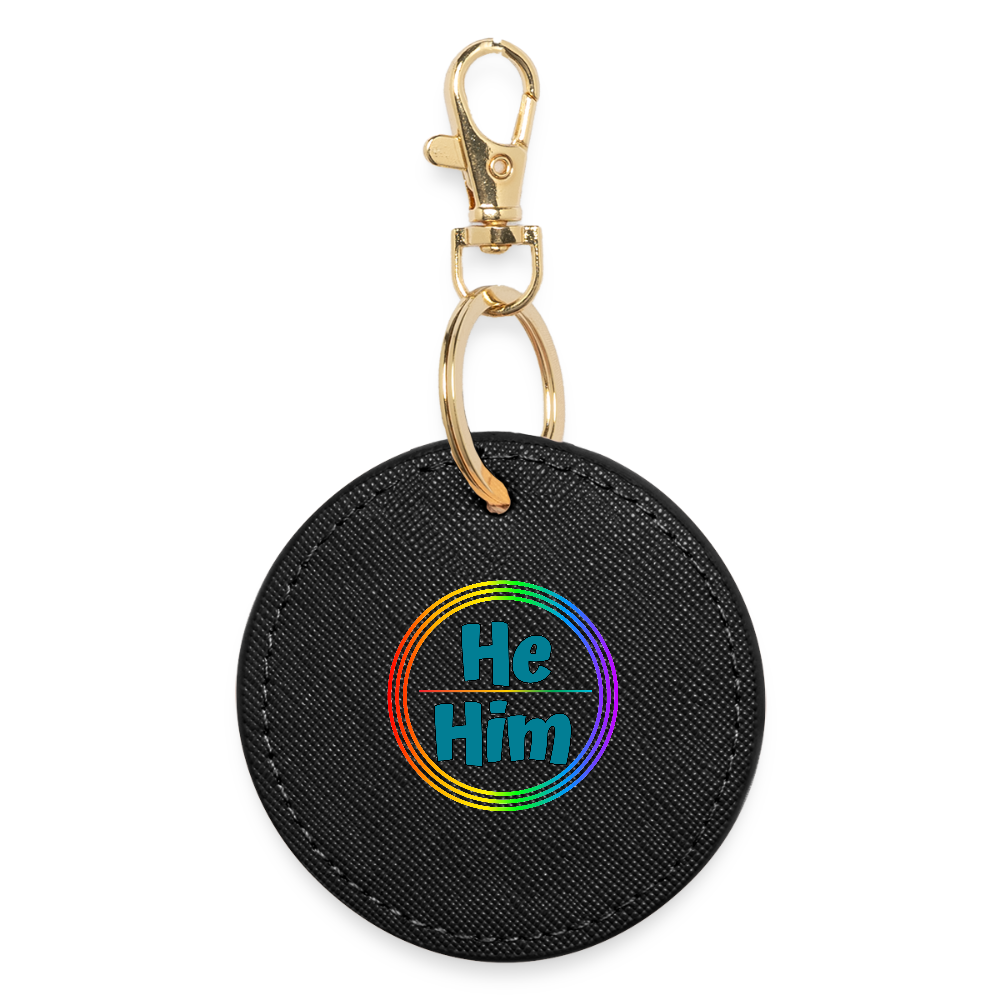 He/Him Pronomen Regenbogenkreis - BOUTIQUE Schlüsselanhänger - Schwarz