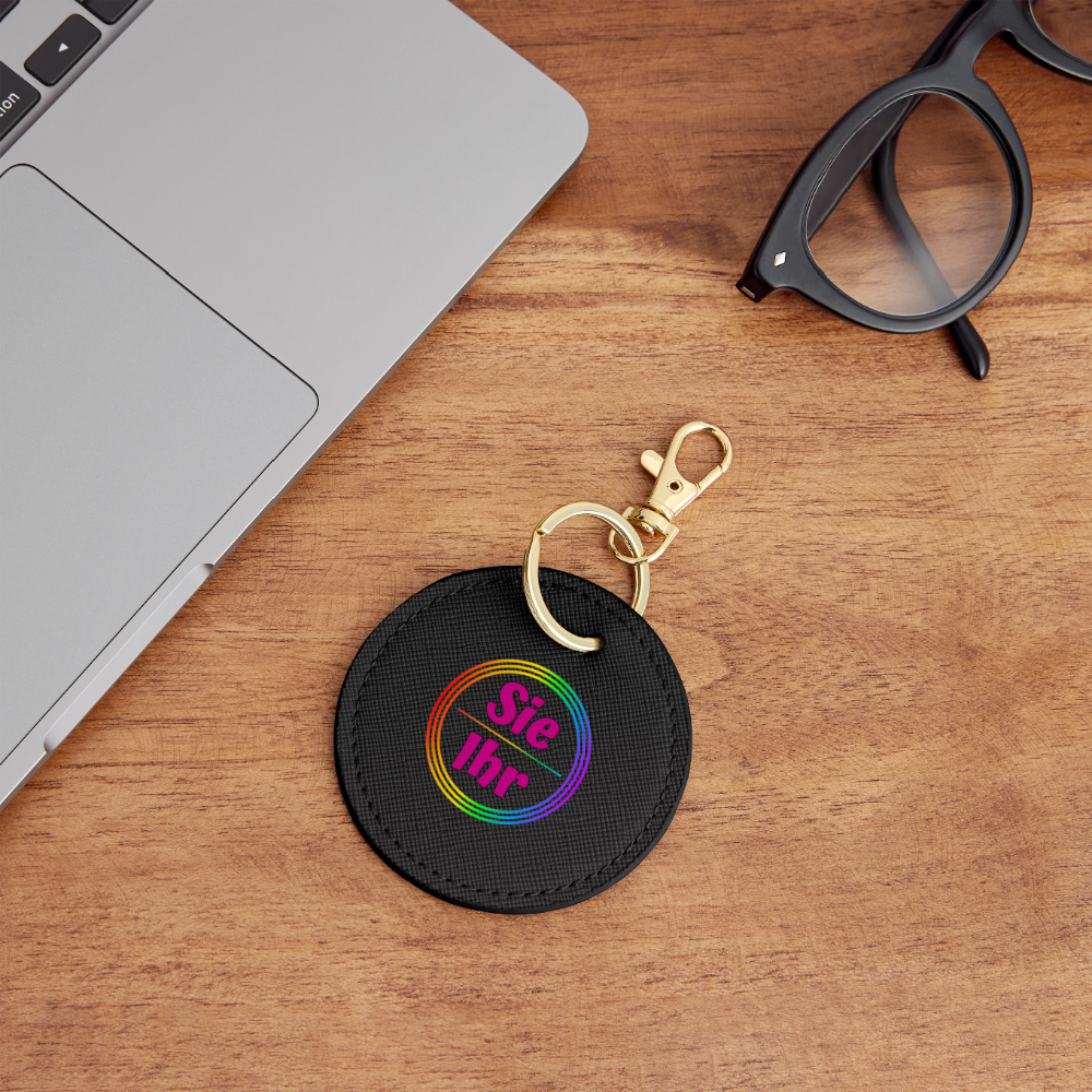 Sie/Ihr Pronomen Regenbogenkreis - BOUTIQUE Schlüsselanhänger - Schwarz