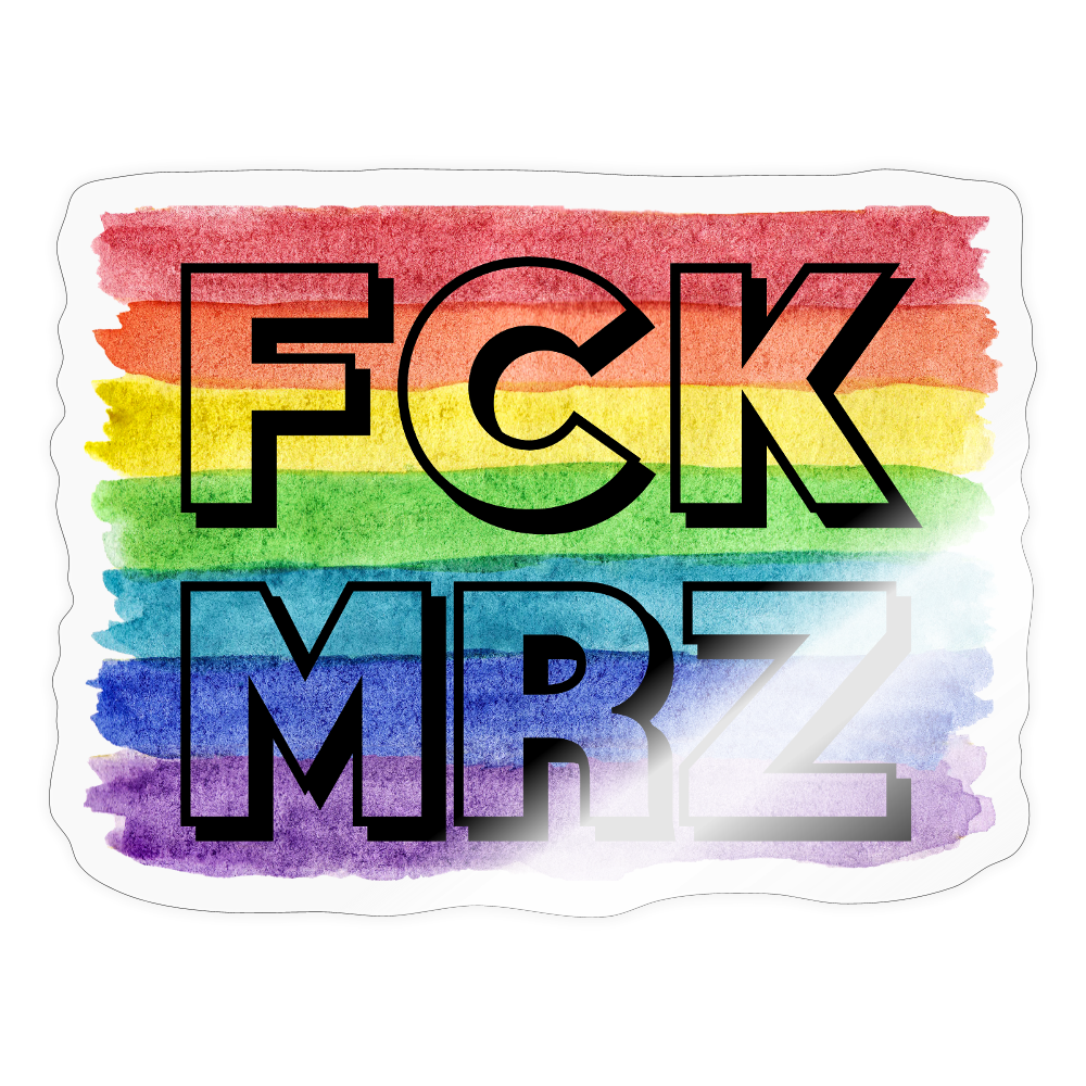 FCK MRZ "Rainbow Resistance Edition" - Sticker (groß) - Transparent glänzend