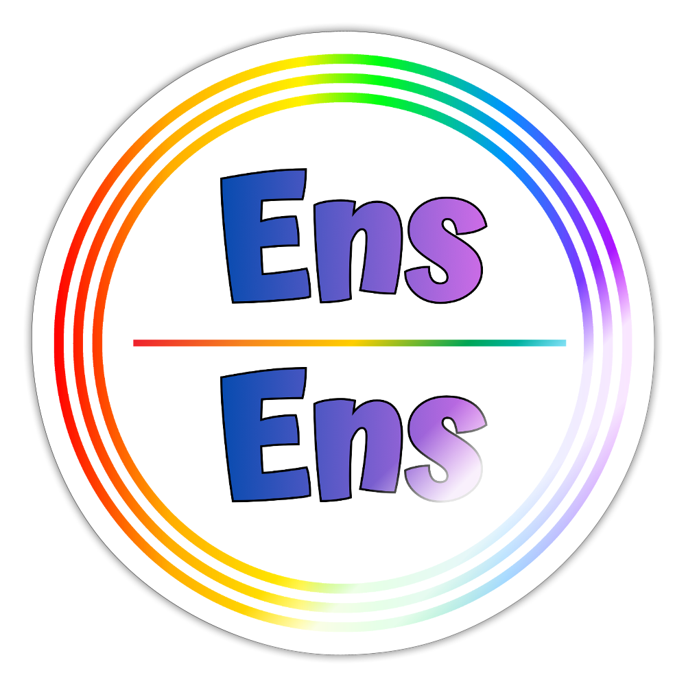 Ens/Ens Pronomen Regenbogenkreis - Sticker (groß) - Weiß glänzend