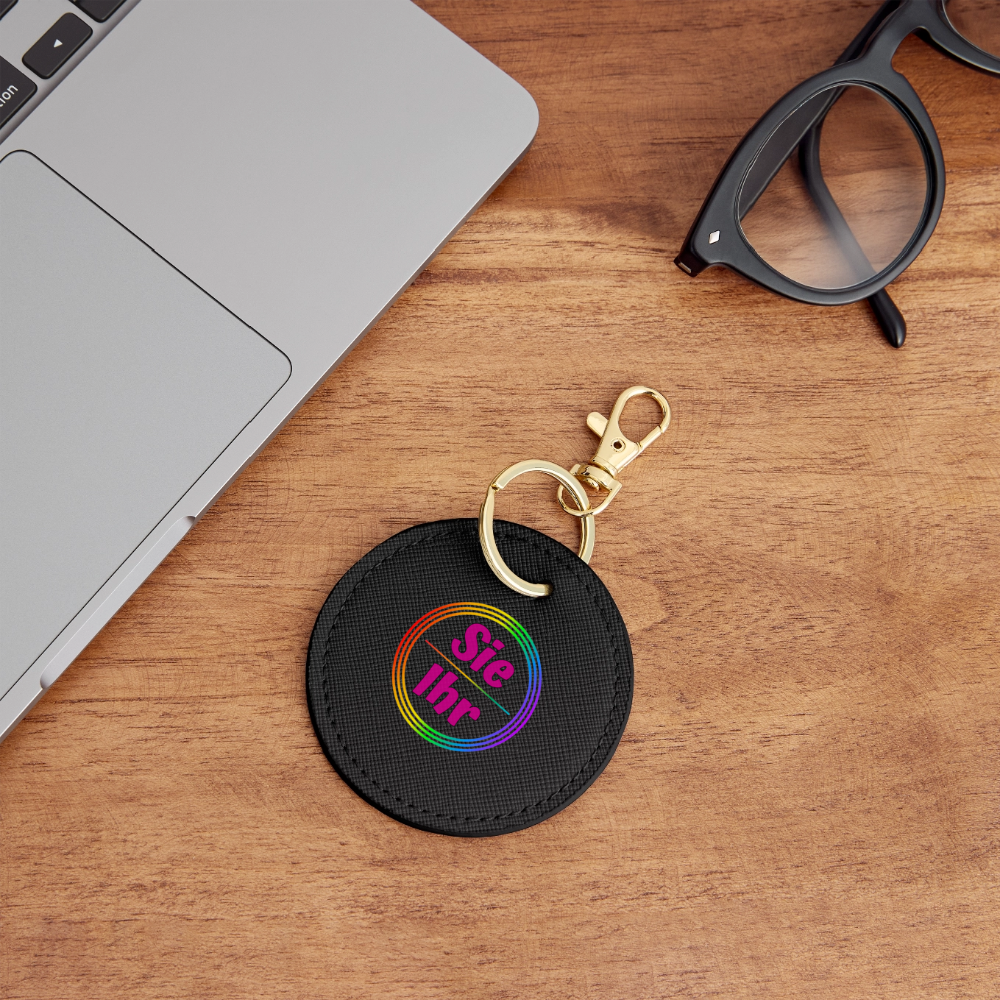 Sie/Ihr Pronomen Regenbogenkreis - BOUTIQUE Schlüsselanhänger - Schwarz