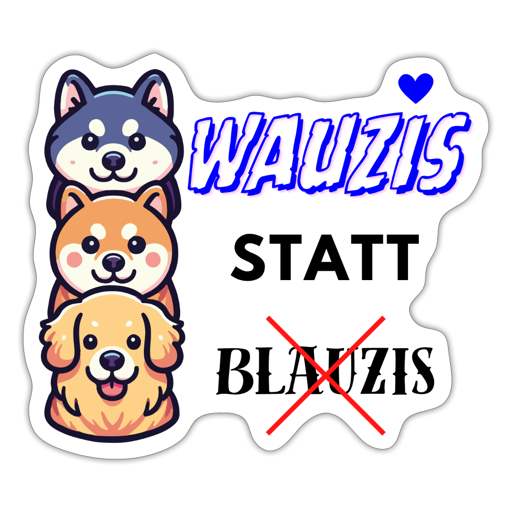 Wauzis statt Blauzis - Sticker (groß) - Mattweiß