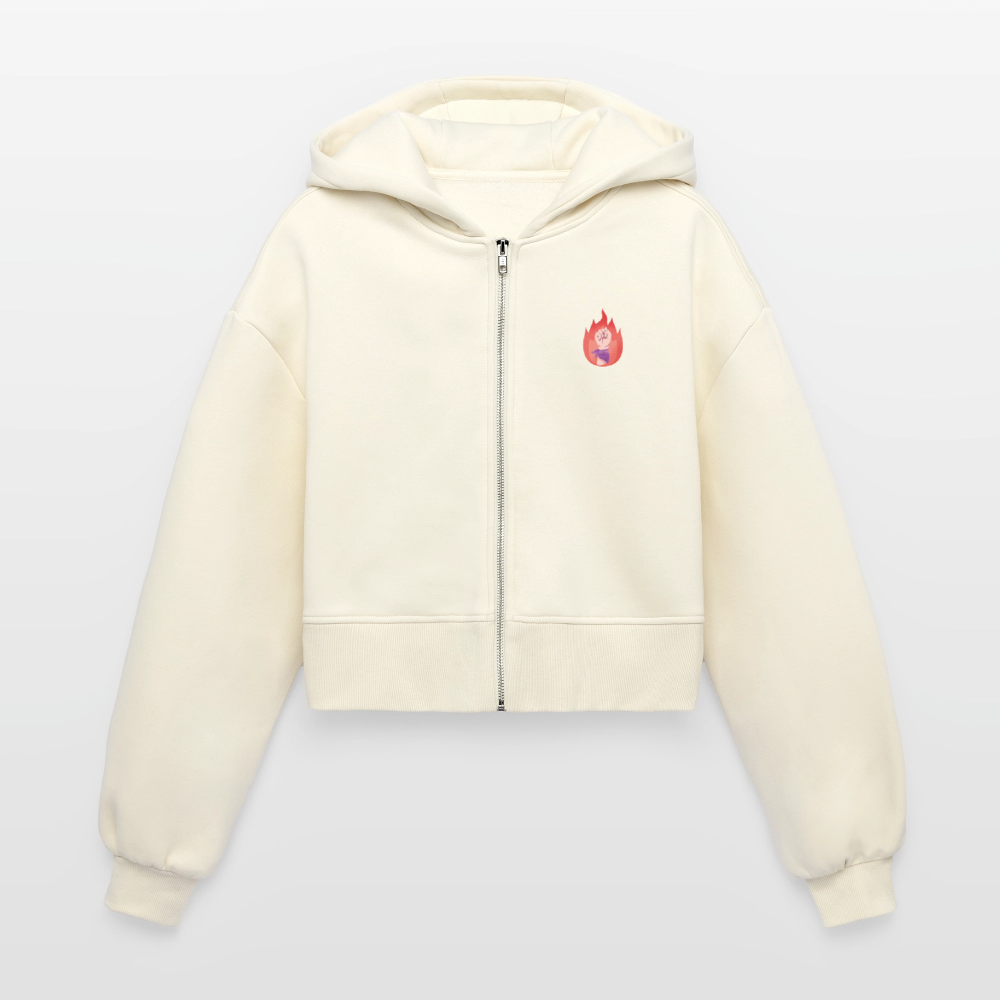 It's a Beautiful Day to Smash the Patriarchy Backprint - Frauen Oversized Cropped Kapuzenjacke - Natur