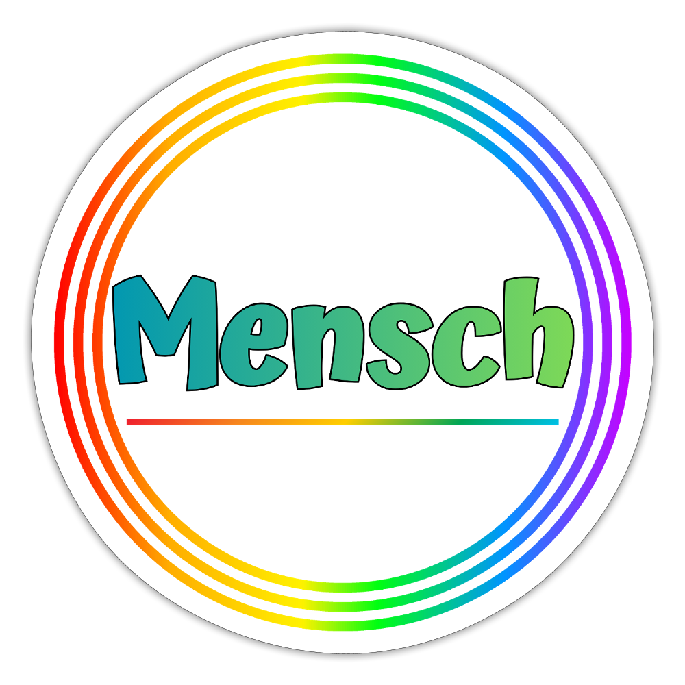 Mensch Pronomen Regenbogenkreis - Sticker (groß) - Mattweiß