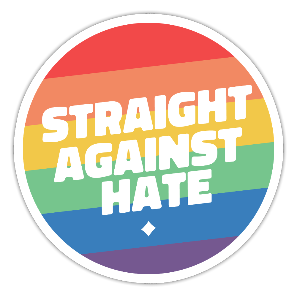 Straight Against Hate Badge - Sticker (groß) - Mattweiß