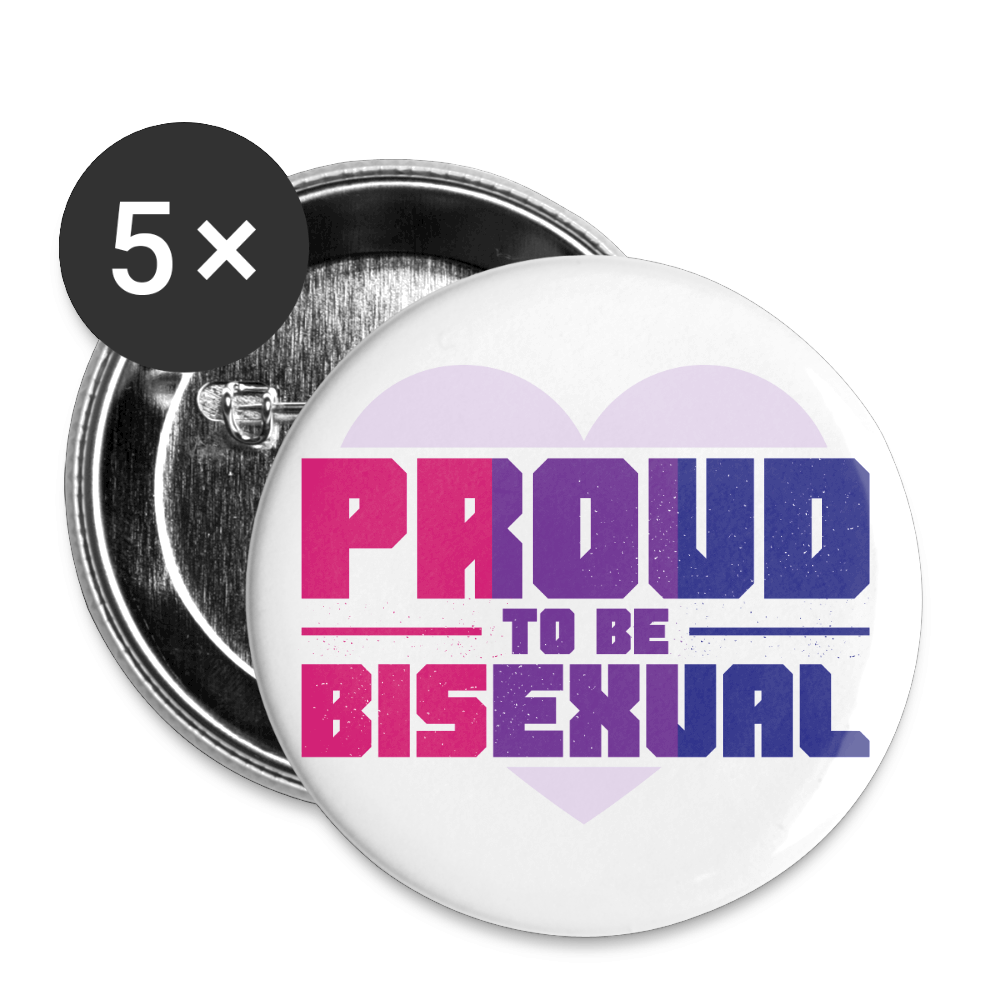 Proud to be Bisexual - Buttons klein 5x - Weiß