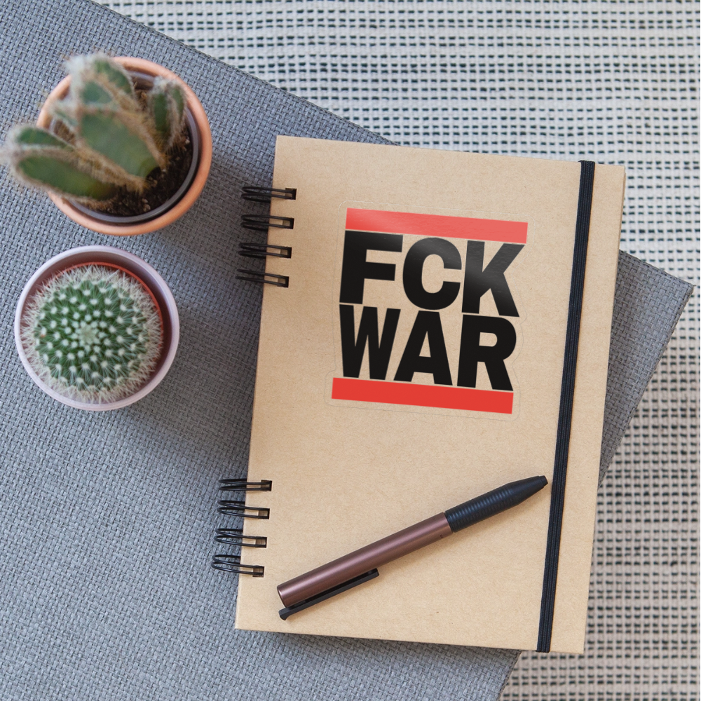 FCK WAR (schwarze Schrift) - Sticker (groß) - Transparent glänzend