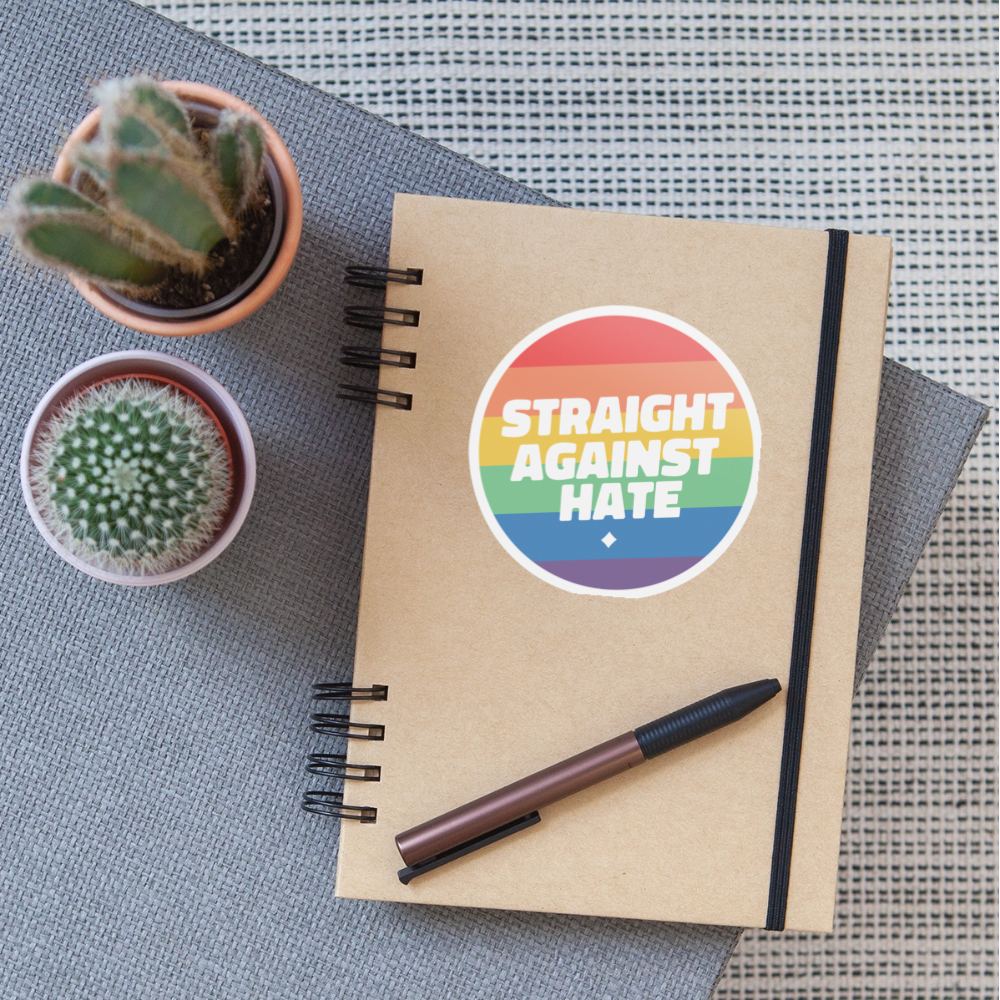 Straight Against Hate Badge - Sticker (groß) - Mattweiß
