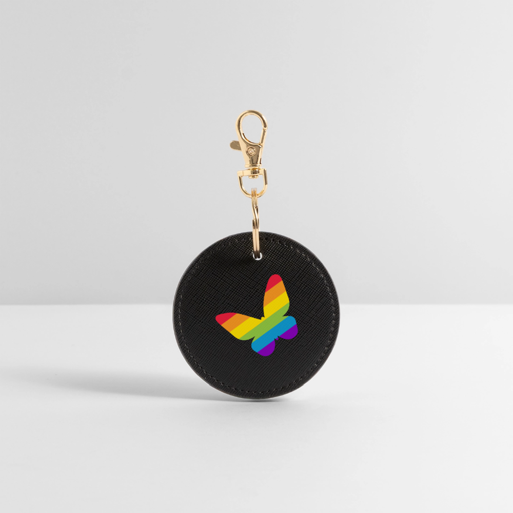 Regenbogen Schmetterling - BOUTIQUE Schlüsselanhänger - Schwarz