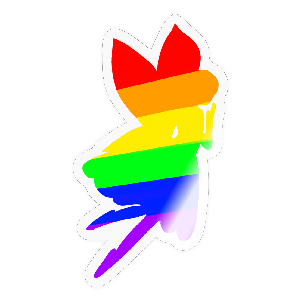 Regenbogen Fee - Sticker (groß) - Transparent glänzend