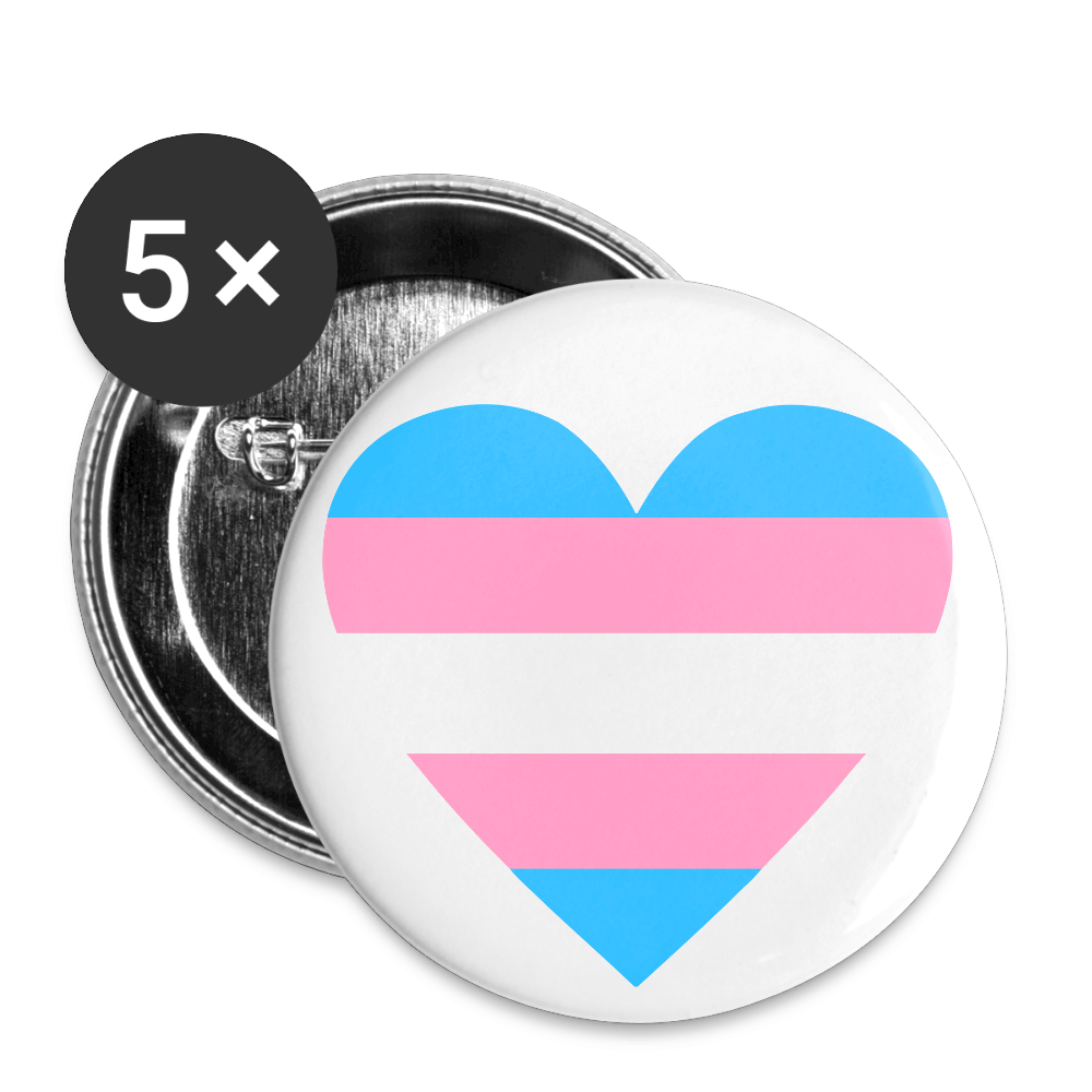 Trans Herz - Buttons klein 5x - Weiß