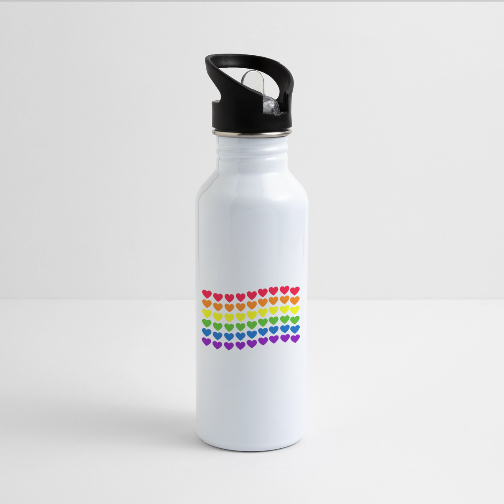 Herzenflagge - Trinkflasche - Weiß