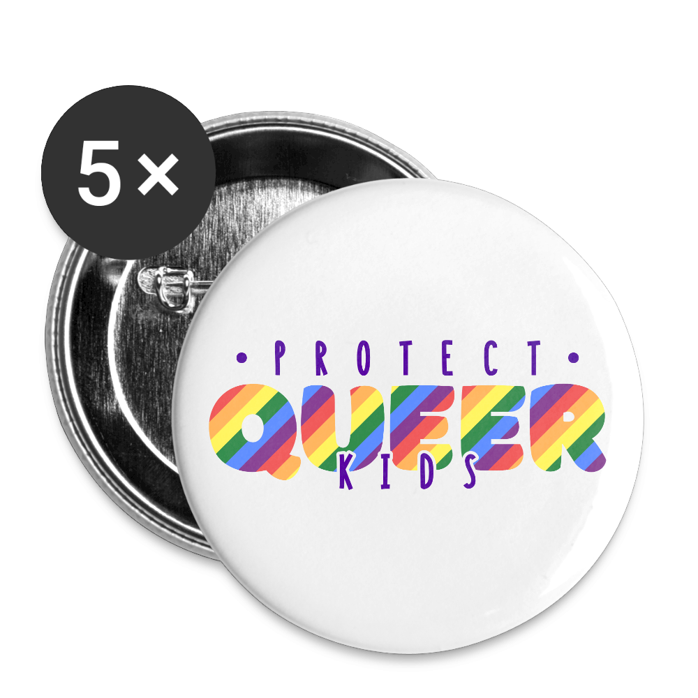 Protect Queer Kids - Buttons klein 5x - Weiß