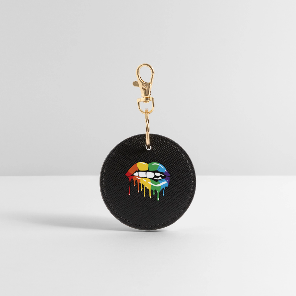 Regenbogen Lippen - BOUTIQUE Schlüsselanhänger - Schwarz