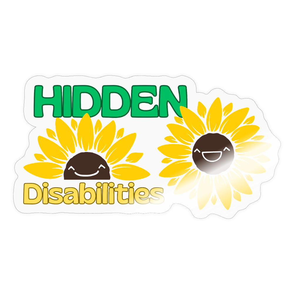 Hidden Disabilities "Sunflower Smile Edition" - Sticker (groß) - Transparent glänzend